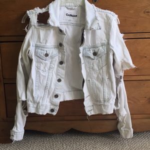 Carmar white jean distressed jacket